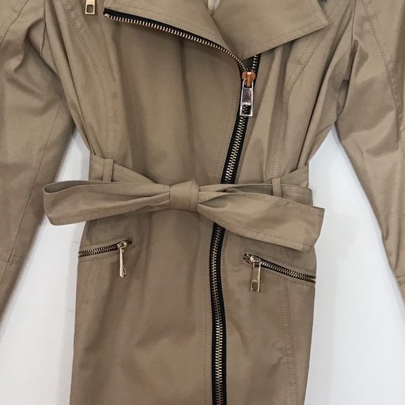 NWOT Guess Women’s Beige Contemporary Trench 3/4 Trench Jacket With Silky Lining - Picture 4 of 16